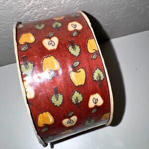 Vintage Apple Print Ribbon Roll – WFR Ribbon Corp – 2.5” Country Decor Ribbon
